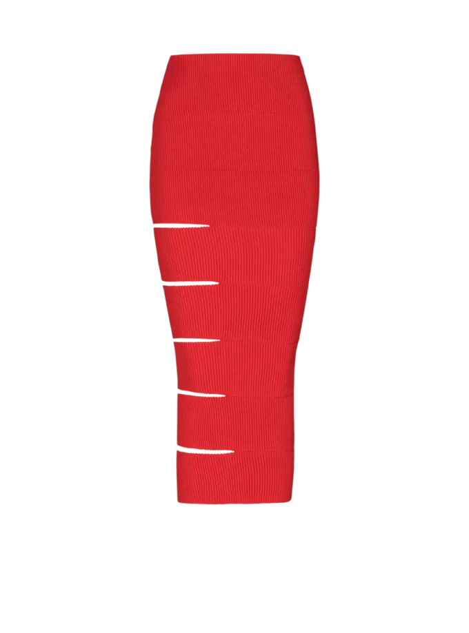 Long knit skirt with cut-outs Long knit skirt with cut-outs