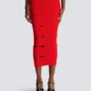 Long knit skirt with cut-outs Long knit skirt with cut-outs