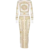 Long printed bodycon dress with Balmain Foulard pattern Long printed bodycon dress with Balmain Foulard pattern