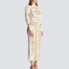 Long printed bodycon dress with Balmain Foulard pattern Long printed bodycon dress with Balmain Foulard pattern