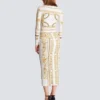 Long printed bodycon dress with Balmain Foulard pattern Long printed bodycon dress with Balmain Foulard pattern