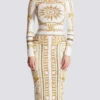 Long printed bodycon dress with Balmain Foulard pattern Long printed bodycon dress with Balmain Foulard pattern