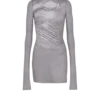 Long-sleeve high-neck draped print trompe-l’œil t-shirt Long-sleeve high-neck draped print trompe-l’œil t-shirt