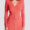 Long-sleeved cable-knit cardigan