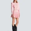 Long-sleeved textured knit cardigan
