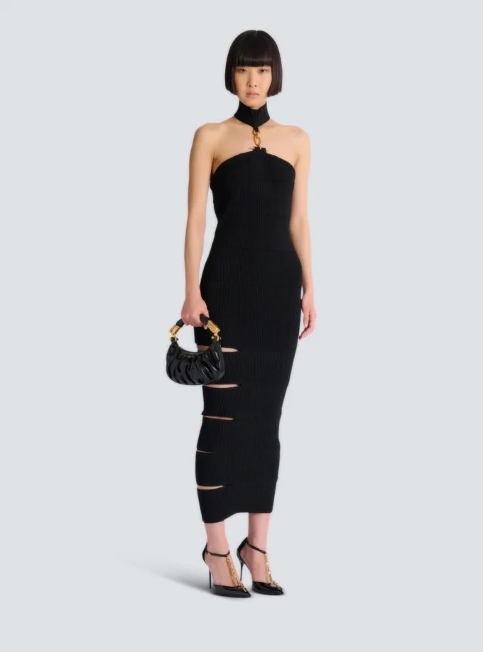 Long sleeveless dress with embellished detail Long sleeveless dress with embellished detail