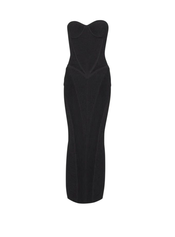 Long strapless knit dress