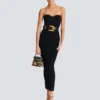 Long strapless knit dress