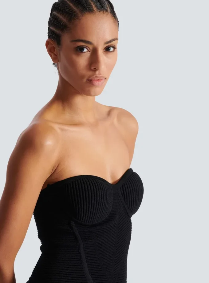 Long strapless knit dress