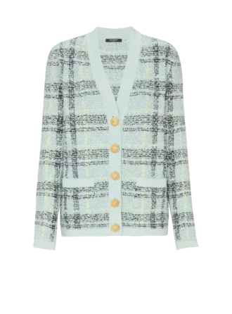 Loose glitter tweed cardigan