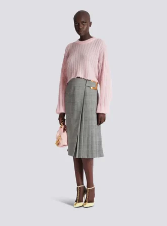 Midi skirt with Prince of Wales check