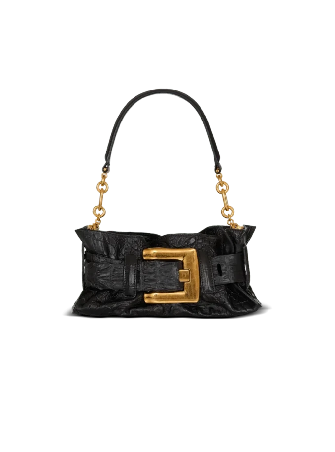 Mini Anthem bag in embossed crocodile-print calfskin