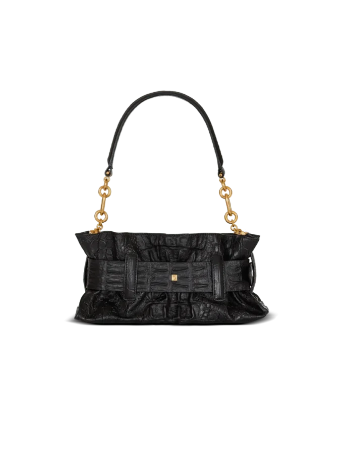 Mini Anthem bag in embossed crocodile-print calfskin