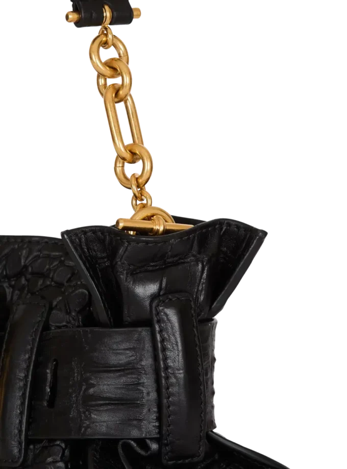 Mini Anthem bag in embossed crocodile-print calfskin