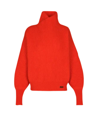Mohair knit jumper with collar detail