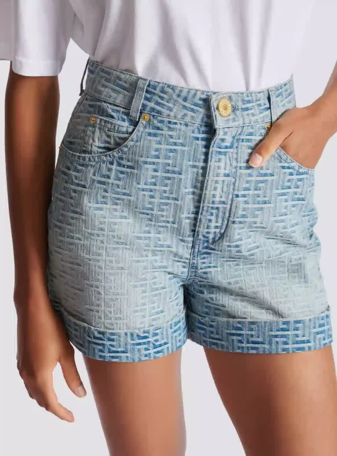 Monogram denim short Monogram denim short