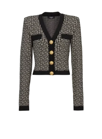 Monogram knit cardigan
