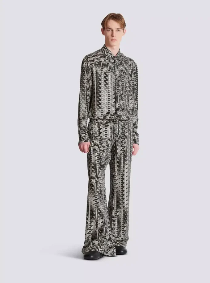 Monogrammed flowing trousers Monogrammed flowing trousers