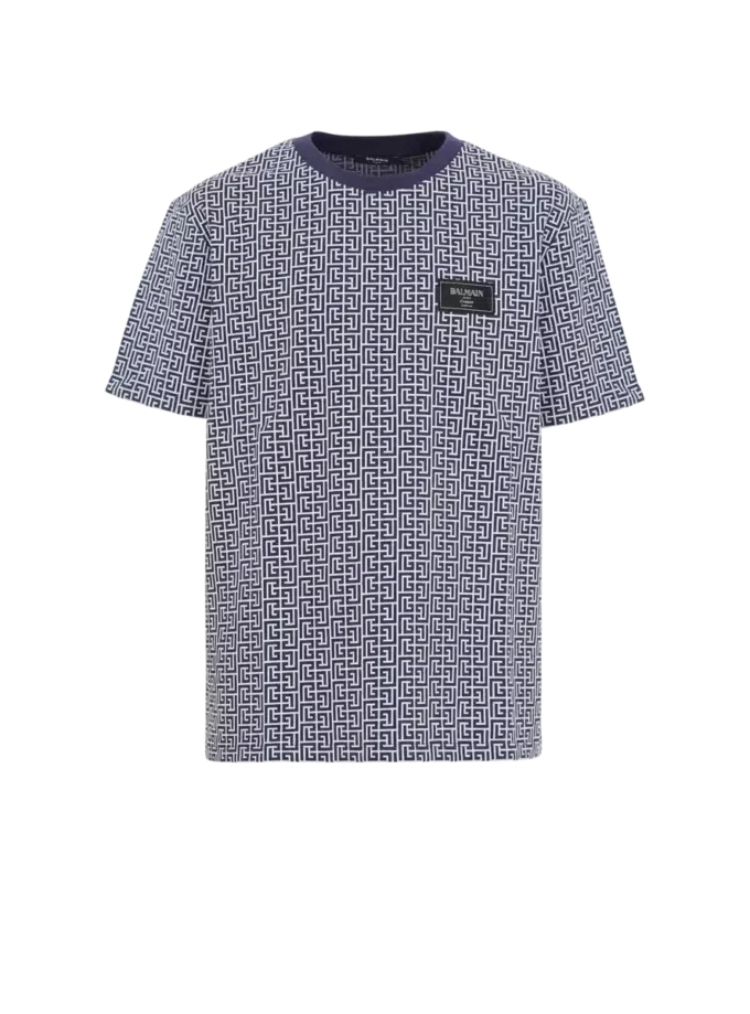 Monogrammed T-shirt with Balmain Couture label Monogrammed T-shirt with Balmain Couture label