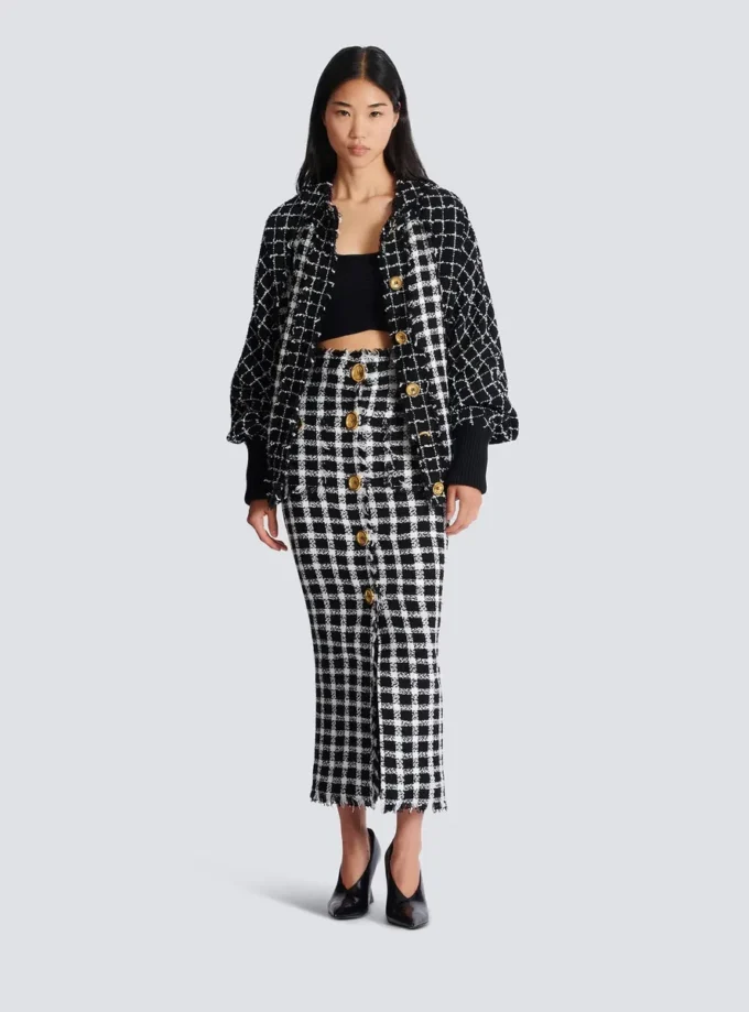 Oversized bomber jacket in mixed tweed Oversized bomber jacket in mixed tweed