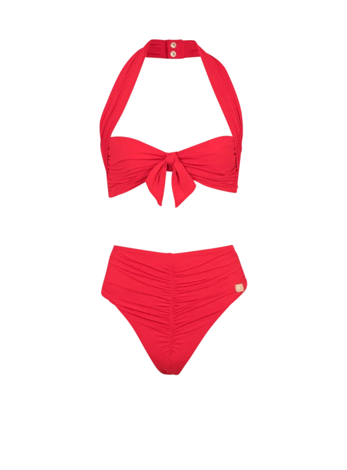 Plain two-piece swimsuit