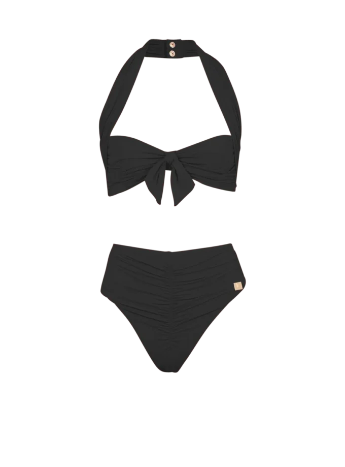 Plain two-piece swimsuit