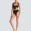 Plain two-piece swimsuit