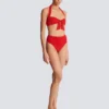 Plain two-piece swimsuit