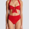 Plain two-piece swimsuit