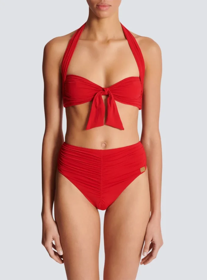 Plain two-piece swimsuit