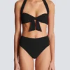 Plain two-piece swimsuit