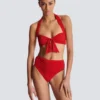 Plain two-piece swimsuit