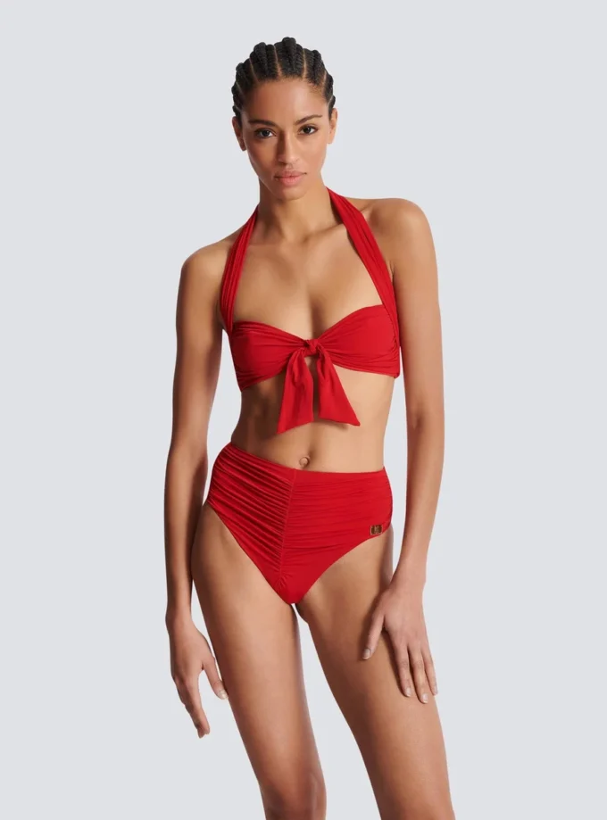 Plain two-piece swimsuit