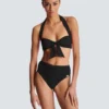 Plain two-piece swimsuit