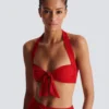 Plain two-piece swimsuit
