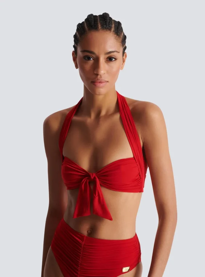 Plain two-piece swimsuit
