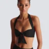 Plain two-piece swimsuit
