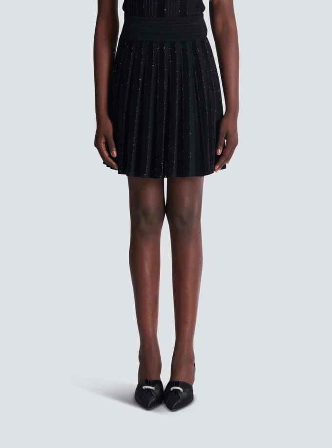 Pleated glitter knit skirt Pleated glitter knit skirt