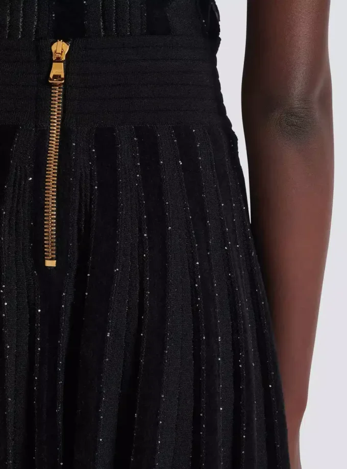 Pleated glitter knit skirt Pleated glitter knit skirt