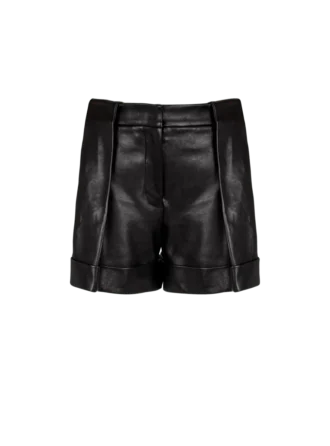 Pleated lambskin shorts Pleated lambskin shorts