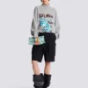 Printed fleece sweatshirt