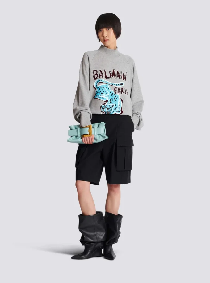 Printed fleece sweatshirt