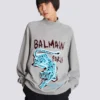 Printed fleece sweatshirt