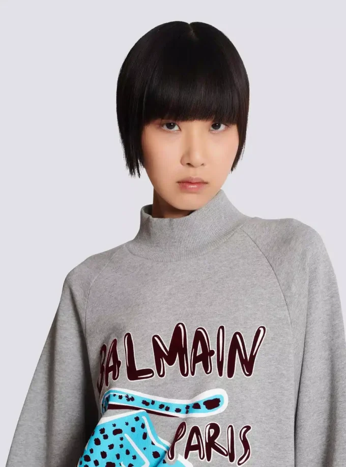 Printed fleece sweatshirt