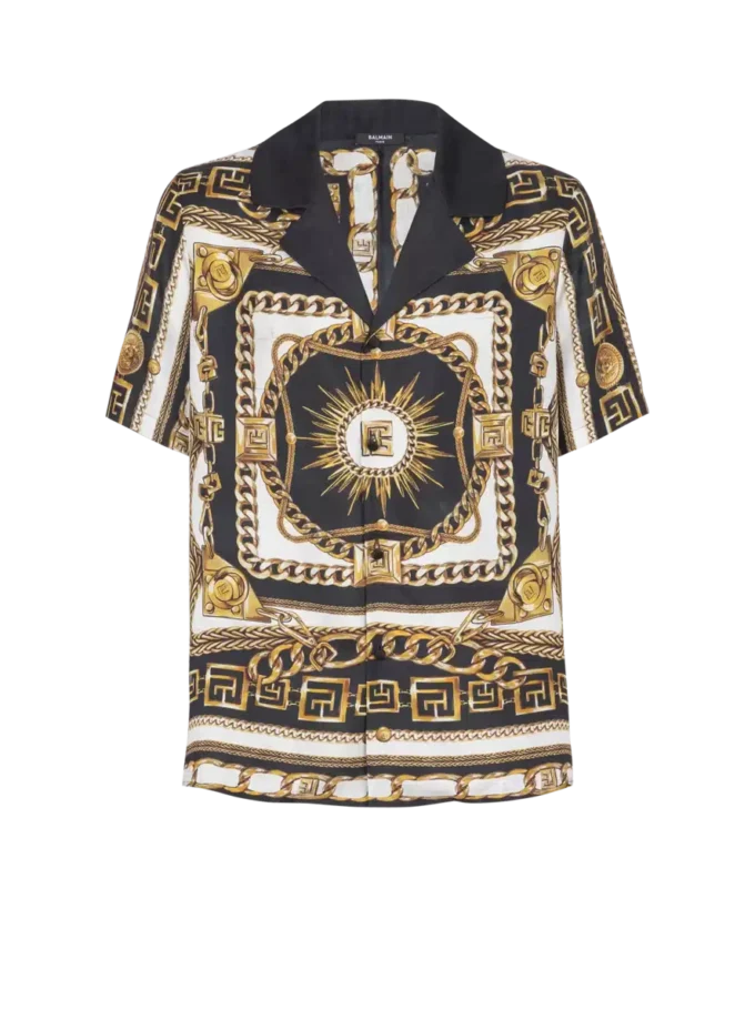 Printed pyjama shirt with Foulard Chaînes pattern