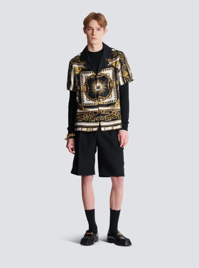 Printed pyjama shirt with Foulard Chaînes pattern