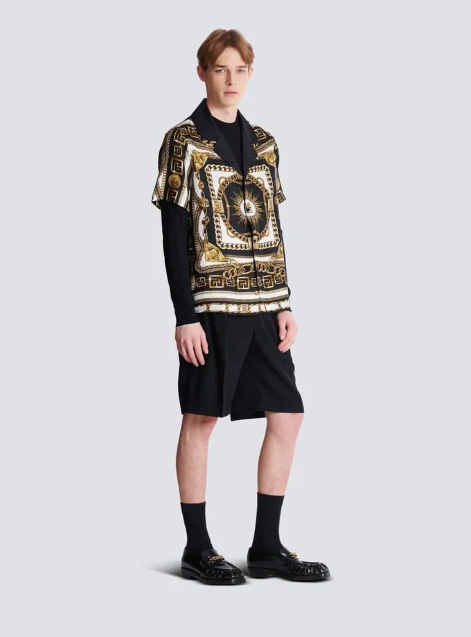 Printed pyjama shirt with Foulard Chaînes pattern