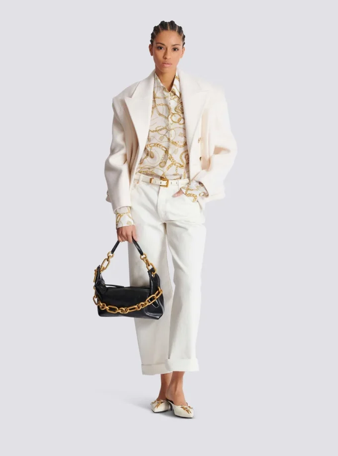 Printed silk shirt with Balmain Chains pattern Printed silk shirt with Balmain Chains pattern