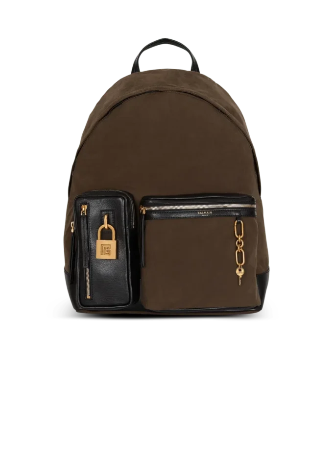 Pulse calfskin and nylon backpack Pulse calfskin and nylon backpack