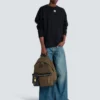 Pulse calfskin and nylon backpack Pulse calfskin and nylon backpack